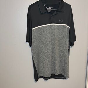 Under Armour Men'sPlayoff Polo Shirt in Black and Gray
